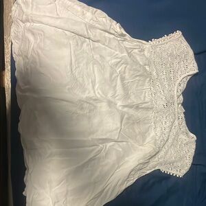 Old Navy White Crochet Detail Top
